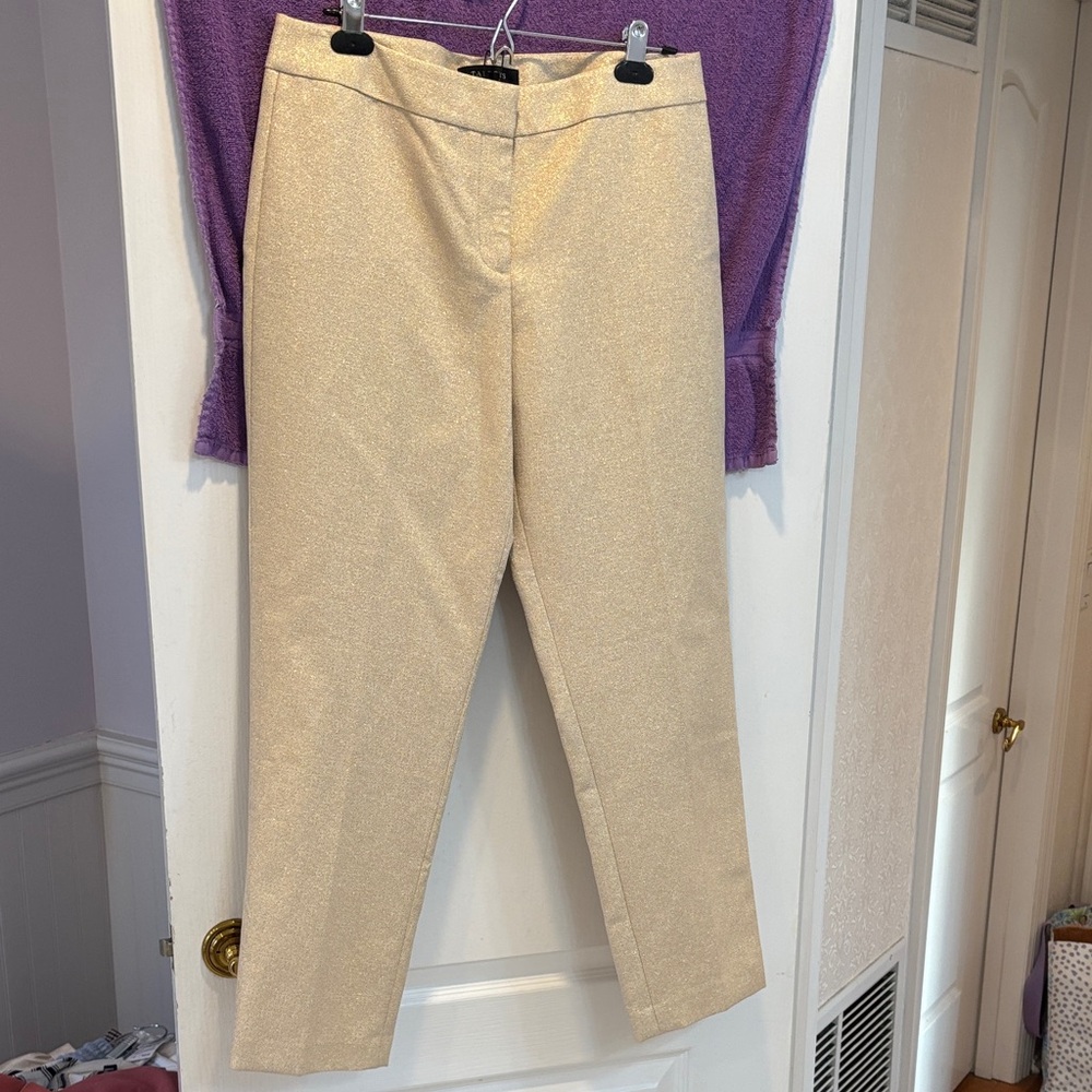 NWT Talbots Cream Metallic Pants